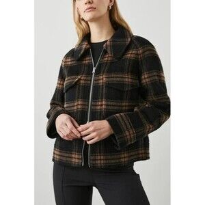 Rails Womens Cheyenne‎ Jacket Brown Black XL Plaid Camel Jet Premium Wool